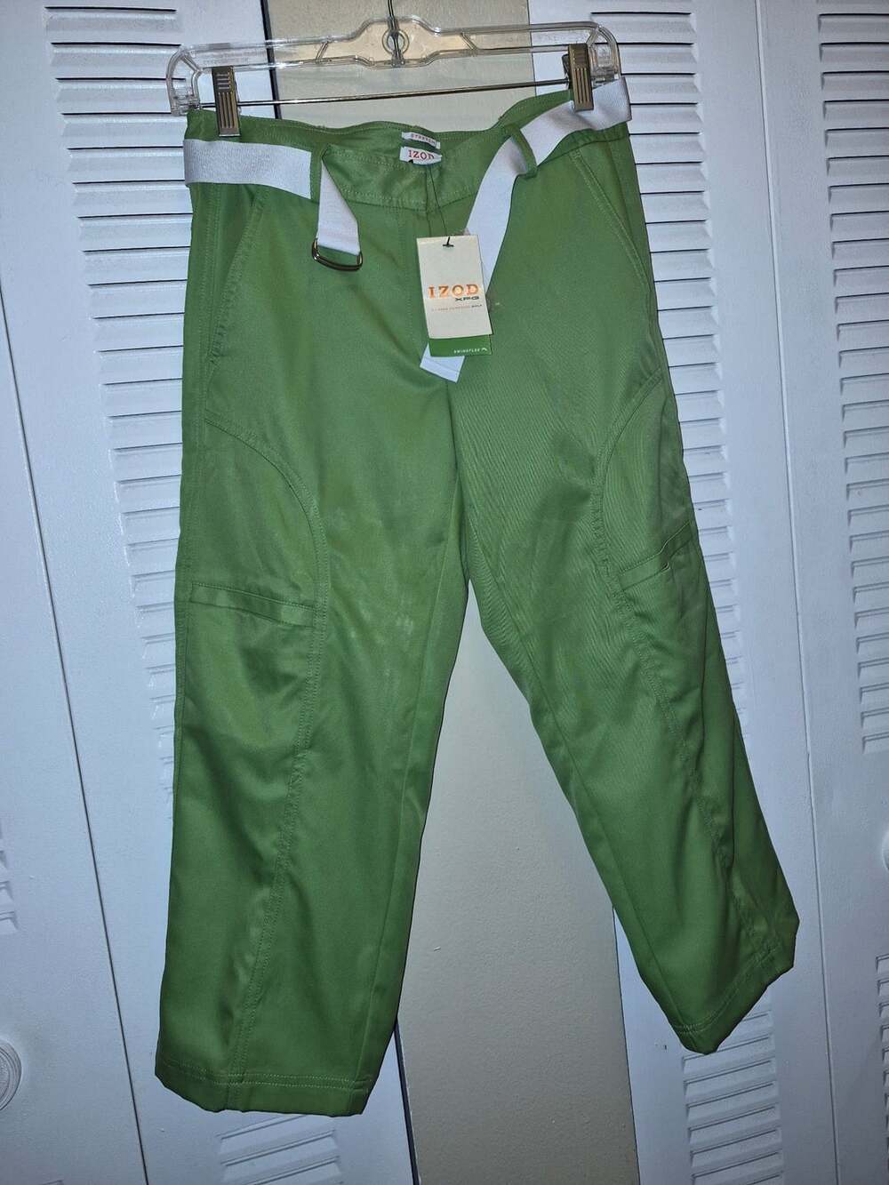 IZOD XFG X-Treme Function Golf Green Stretch Cargo Pants with Belt